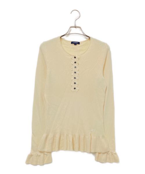 BURBERRY LONDON（バーバリーロンドン）BURBERRY LONDON (バーバリーロンドン) ウールフロント刺繍ニット ホワイト サイズ:2の古着・服飾アイテム