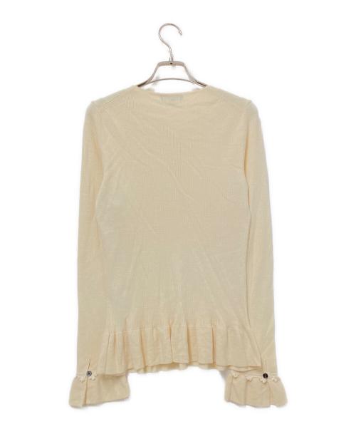BURBERRY LONDON（バーバリーロンドン）BURBERRY LONDON (バーバリーロンドン) ウールフロント刺繍ニット ホワイト サイズ:2の古着・服飾アイテム