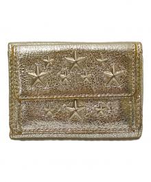 JIMMY CHOO（ジミーチュウ）の古着「スタッズコンパクトウォレット」｜シルバー