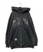 GALFYガルフィー）の古着「ファイヤーピカピカZIPパーカー」｜ブラック