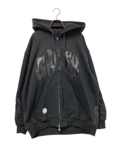 GALFY（ガルフィー）GALFY (ガルフィー) ファイヤーピカピカZIPパーカー ブラック サイズ:中型犬（L）の古着・服飾アイテム