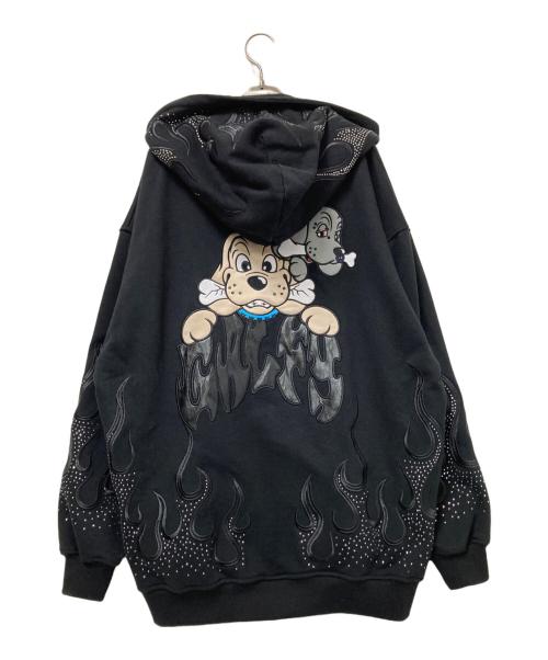 GALFY（ガルフィー）GALFY (ガルフィー) ファイヤーピカピカZIPパーカー ブラック サイズ:中型犬（L）の古着・服飾アイテム
