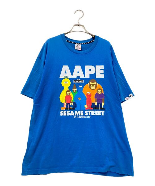 Aape BY A BATHING APE（エーエイプ バイ アベイシングエイプ）Aape BY A BATHING APE (エーエイプ バイ アベイシングエイプ) SESAME STREET (セサミストリート) プリントTシャツ ブルー サイズ:XLの古着・服飾アイテム