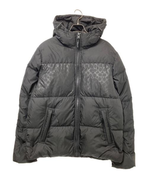 COACH（コーチ）COACH (コーチ) カラーブロック ダウン ジャケット ブラック サイズ:Sの古着・服飾アイテム