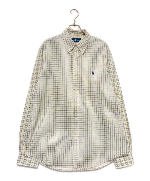 RALPH LAUREN（ラルフローレン）RALPH LAUREN (ラルフローレン) チェックシャツ ホワイト×イエロー サイズ:Lの古着・服飾アイテム