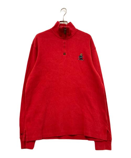POLO RALPH LAUREN（ポロ・ラルフローレン）POLO RALPH LAUREN (ポロ・ラルフローレン) ハーフジップスウェット レッド サイズ:Mの古着・服飾アイテム