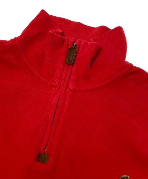POLO RALPH LAUREN（ポロ・ラルフローレン）POLO RALPH LAUREN (ポロ・ラルフローレン) ハーフジップスウェット レッド サイズ:Mの古着・服飾アイテム