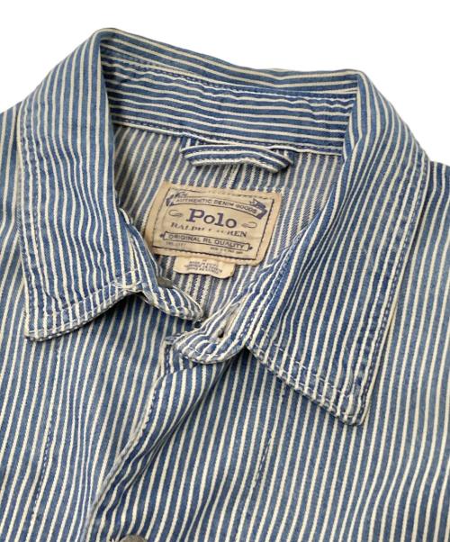 POLO RALPH LAUREN（ポロ・ラルフローレン）POLO RALPH LAUREN (ポロ・ラルフローレン) カバーオール ホワイト×ブルー サイズ:Mの古着・服飾アイテム