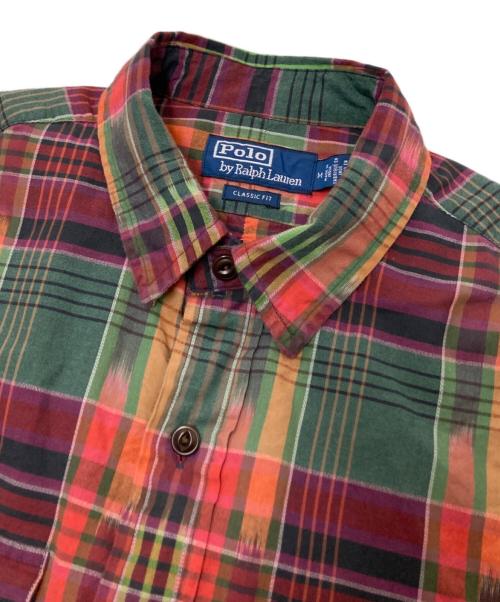 POLO RALPH LAUREN（ポロ・ラルフローレン）POLO RALPH LAUREN (ポロ・ラルフローレン) ダブルポケットチェック柄シャツ グリーン×レッド サイズ:Mの古着・服飾アイテム