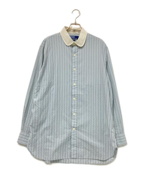 POLO RALPH LAUREN（ポロ・ラルフローレン）POLO RALPH LAUREN (ポロ・ラルフローレン) 丸襟ストライプシャツ ホワイト×ブルー サイズ:Mの古着・服飾アイテム