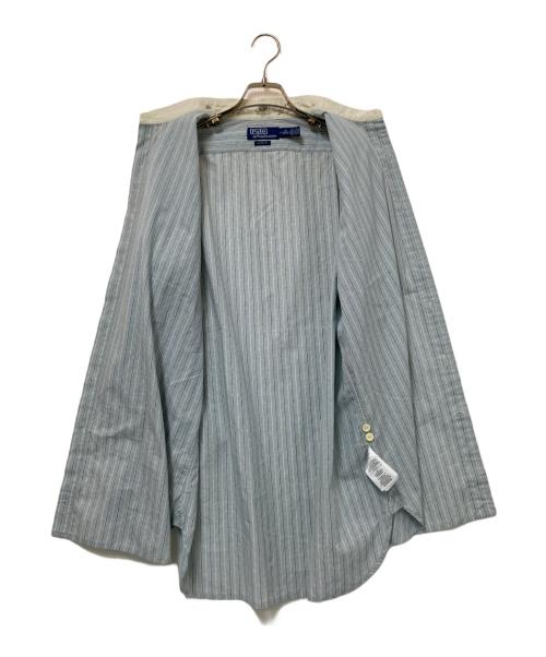 POLO RALPH LAUREN（ポロ・ラルフローレン）POLO RALPH LAUREN (ポロ・ラルフローレン) 丸襟ストライプシャツ ホワイト×ブルー サイズ:Mの古着・服飾アイテム