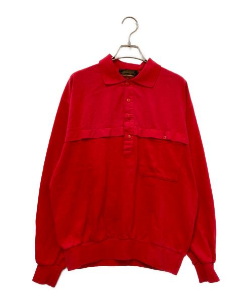 Eddie Bauer（エディーバウアー）Eddie Bauer (エディーバウアー) 長袖ポロシャツ レッド サイズ:Mの古着・服飾アイテム