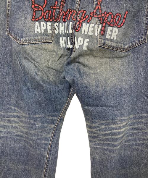 A BATHING APE（アベイシングエイプ）A BATHING APE (アベイシングエイプ) チャンピョンデニムパンツ インディゴ サイズ:XLの古着・服飾アイテム