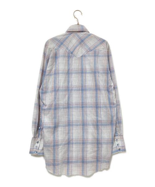 H BAR C（エイチバーシー）H BAR C (エイチバーシー) ビブフロントシャツ ブルー×ホワイト サイズ:15 LONG TAILの古着・服飾アイテム