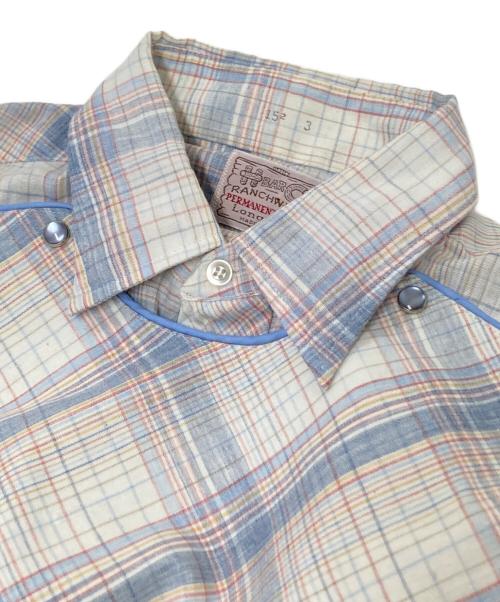 H BAR C（エイチバーシー）H BAR C (エイチバーシー) ビブフロントシャツ ブルー×ホワイト サイズ:15 LONG TAILの古着・服飾アイテム