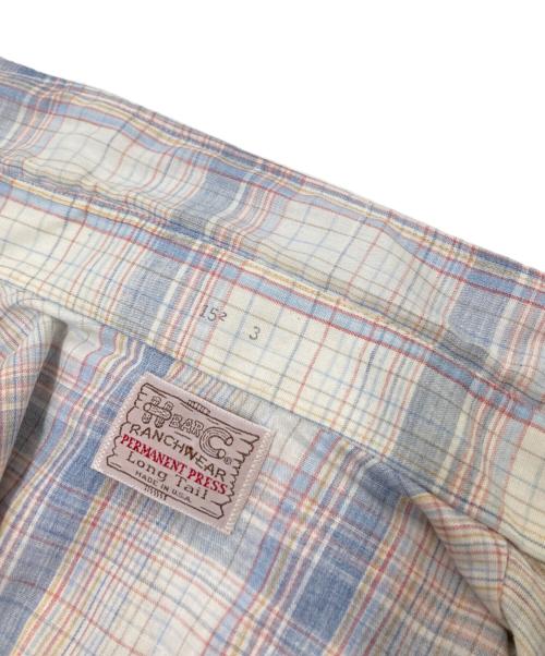 H BAR C（エイチバーシー）H BAR C (エイチバーシー) ビブフロントシャツ ブルー×ホワイト サイズ:15 LONG TAILの古着・服飾アイテム