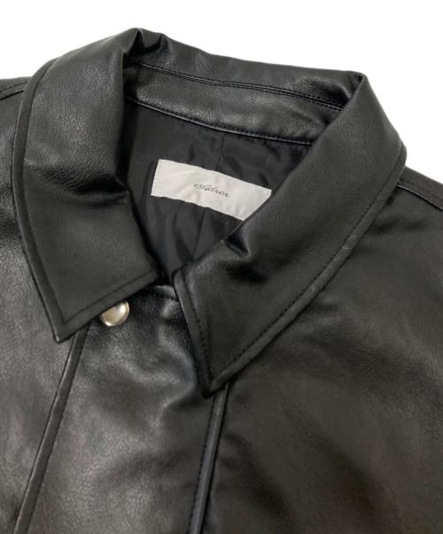 ADRER（アドラー）ADRER (アドラー) フェイクレザージャケット ブラック サイズ:Mの古着・服飾アイテム