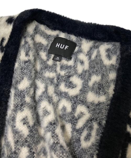 HUF（ハフ）HUF (ハフ) カーディガン ホワイト×ブラック サイズ:XLの古着・服飾アイテム