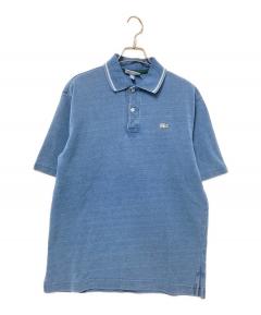 ラコステ LACOSTE 配色リブニットインディゴポロシャツ ブル－グレ－ 4 ラコステ インディゴ ポロシャツ LACOSTE 配色リブニット PH004J-99