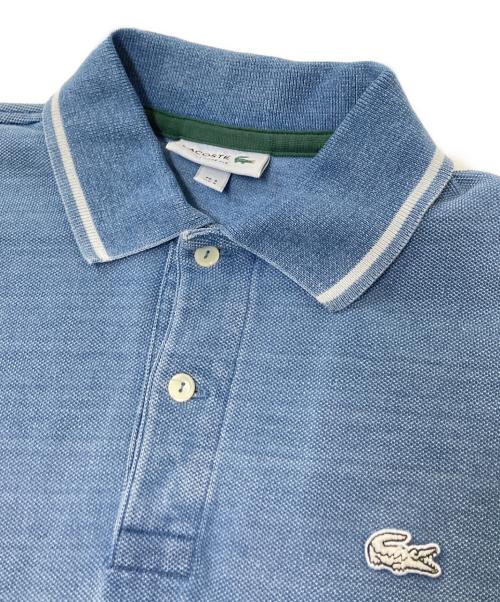 LACOSTE（ラコステ）LACOSTE (ラコステ) 配色リブニットインディゴポロシャツ ブルー サイズ:US:Sの古着・服飾アイテム