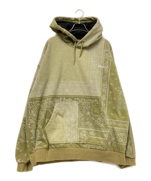 RVCA（ルーカ）RVCA (ルーカ) パッチワーク バンダナ P/Oパーカー ベージュ サイズ: Lの古着・服飾アイテム