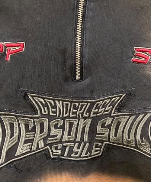 PERSONSOUL（パーソンソウル）PERSONSOUL (パーソンソウル) ハーフジップスウェット ブラウン×ブラック サイズ:Sの古着・服飾アイテム