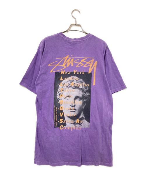 stussy（ステューシー）stussy (ステューシー) プリントTシャツ パープル サイズ:Mの古着・服飾アイテム
