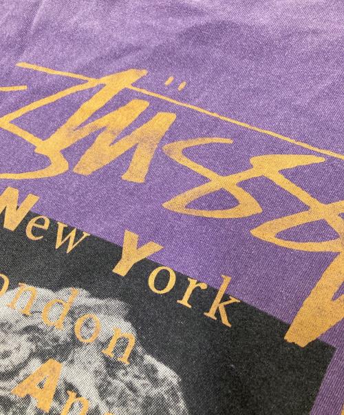stussy（ステューシー）stussy (ステューシー) プリントTシャツ パープル サイズ:Mの古着・服飾アイテム