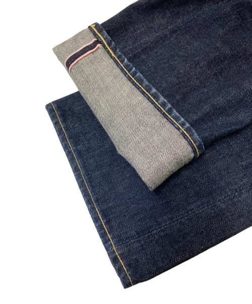 MOMOTARO JEANS（桃太郎ジーンズ）MOMOTARO JEANS (桃太郎ジーンズ) 出陣 ストライプ デザイン ボタンフライ デニム パンツ インディゴ サイズ:33×35の古着・服飾アイテム