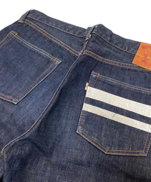 MOMOTARO JEANS（桃太郎ジーンズ）MOMOTARO JEANS (桃太郎ジーンズ) 出陣 ストライプ デザイン ボタンフライ デニム パンツ インディゴ サイズ:33×35の古着・服飾アイテム