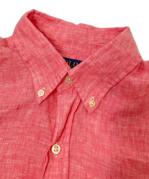 POLO RALPH LAUREN（ポロ・ラルフローレン）POLO RALPH LAUREN (ポロ・ラルフローレン) 半袖リネンBDシャツ ピンク サイズ:Mの古着・服飾アイテム