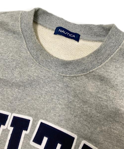 NAUTICA（ノーティカ）NAUTICA (ノーティカ) Arch Logo Crewneck Sweatshirt グレー サイズ: Lの古着・服飾アイテム