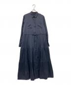 L'Orロル）の古着「Waist tuck Shirt Dress」｜ブラック