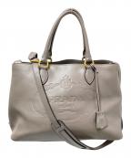 PRADAプラダ）の古着「BORSA A MANO カーフレザートートバッグ」｜グレージュ