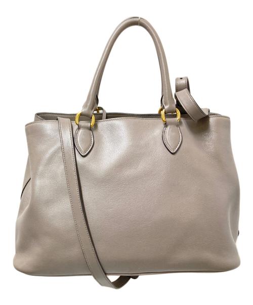 PRADA（プラダ）PRADA (プラダ) BORSA A MANO カーフレザートートバッグ グレージュ サイズ:下記参照の古着・服飾アイテム
