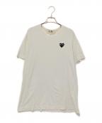 PLAY COMME des GARCONSプレイコムデギャルソン）の古着「ハートワッペンＴシャツ」｜ホワイト