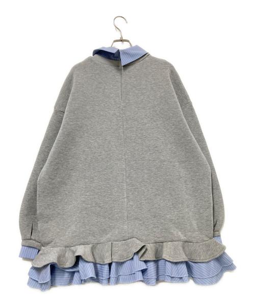 Olu.（オルドット）Olu. (オルドット) フリルレイヤードダンボールスウェット グレー×ブルー サイズ:FREEの古着・服飾アイテム