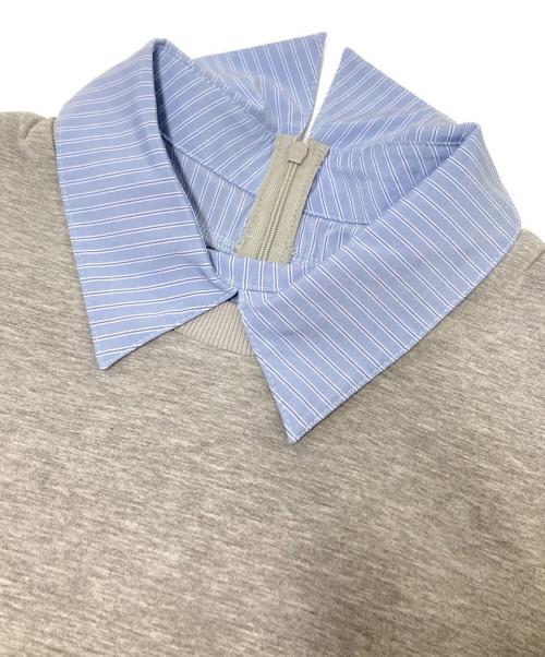Olu.（オルドット）Olu. (オルドット) フリルレイヤードダンボールスウェット グレー×ブルー サイズ:FREEの古着・服飾アイテム