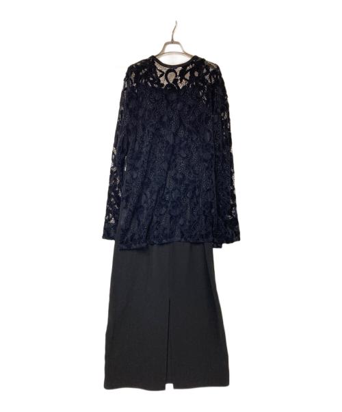 Ameri（アメリ）Ameri (アメリ) UND VELOUR LACE LAYEREDDRE ブラック サイズ:Mの古着・服飾アイテム
