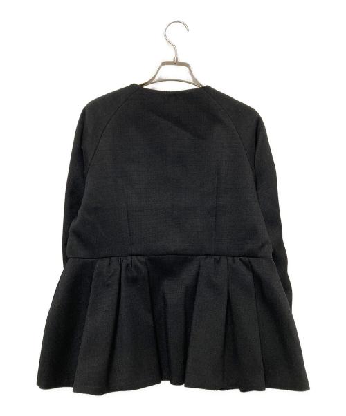 THREE SQUARE（スリースクエア）THREE SQUARE (スリースクエア) ペプラムジャケット ブラック サイズ:Fの古着・服飾アイテム