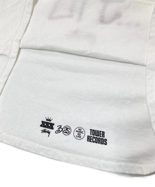 stussy（ステューシー）stussy (ステューシー) TOWER RECORDS (タワーレコード) コラボTシャツ ホワイト サイズ:Lの古着・服飾アイテム