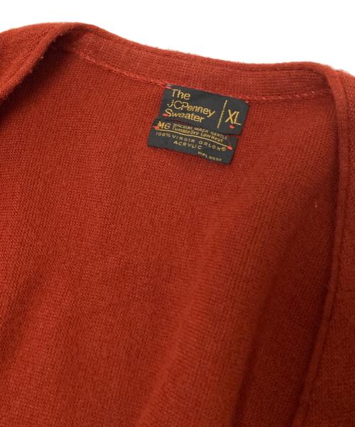 JC PENNEY（ジェーシーペニー）JC PENNEY (ジェーシーペニー) 70‘Ｓアクリルカーディガン オレンジ サイズ:XLの古着・服飾アイテム