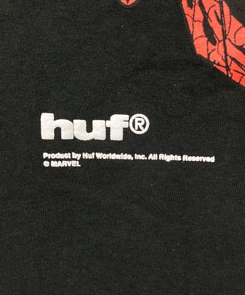HUF（ハフ）HUF (ハフ) MAEVEL スパイダーマンパーセプションズTシャツ ブラック サイズ:Lの古着・服飾アイテム