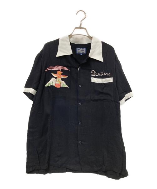 STUDIO D'ARTISAN（ステュディオダルチザン）STUDIO D'ARTISAN (ステュディオダルチザン) 刺繍ボーリングシャツ ブラック サイズ:42の古着・服飾アイテム
