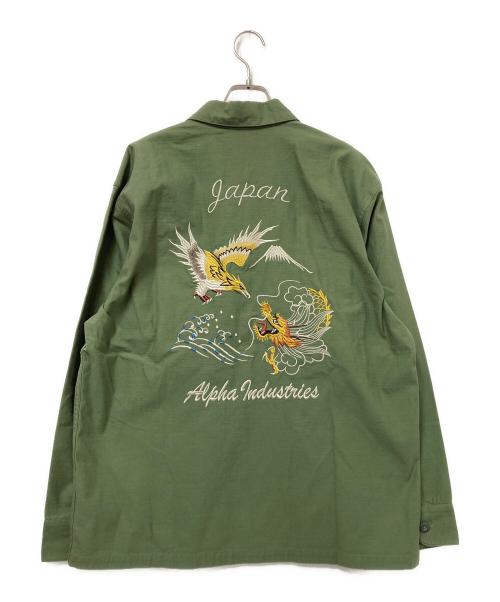 ALPHA（アルファ）ALPHA (アルファ) インダストリー ユーティリティシャツ オリーブ サイズ:L 未使用品の古着・服飾アイテム