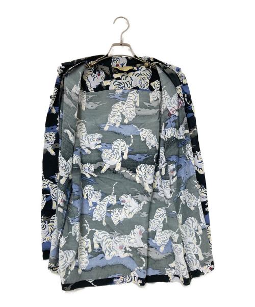 AVIREX（アヴィレックス）AVIREX (アヴィレックス) S/Sハワイアンシャツ「白虎」 ネイビー サイズ:Lの古着・服飾アイテム