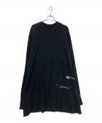 JULIUSユリウス）の古着「GATAER SEAMED LONG SLEEVE SHIRT」｜ブラック
