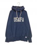 HOUSTONヒューストン）の古着「U.S.コットン USAFA プリント フーディー」｜ネイビー