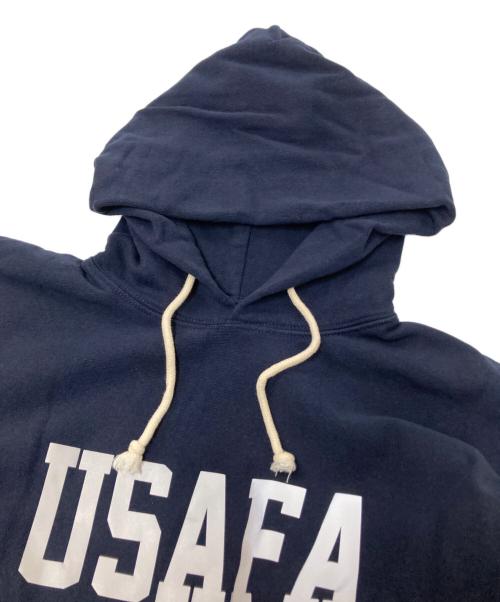 HOUSTON（ヒューストン）HOUSTON (ヒューストン) U.S.コットン USAFA プリント フーディー ネイビー サイズ:Mの古着・服飾アイテム