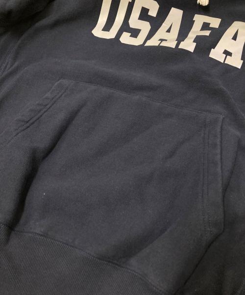 HOUSTON（ヒューストン）HOUSTON (ヒューストン) U.S.コットン USAFA プリント フーディー ネイビー サイズ:Mの古着・服飾アイテム
